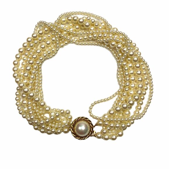 Carolee Torsade Multi-strand Pearl Necklace Diana style - Picture 1 of 8